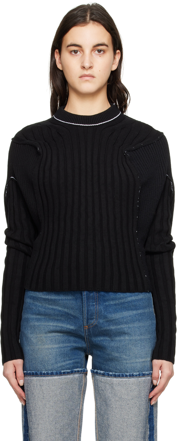 Black Patchwork Sweater