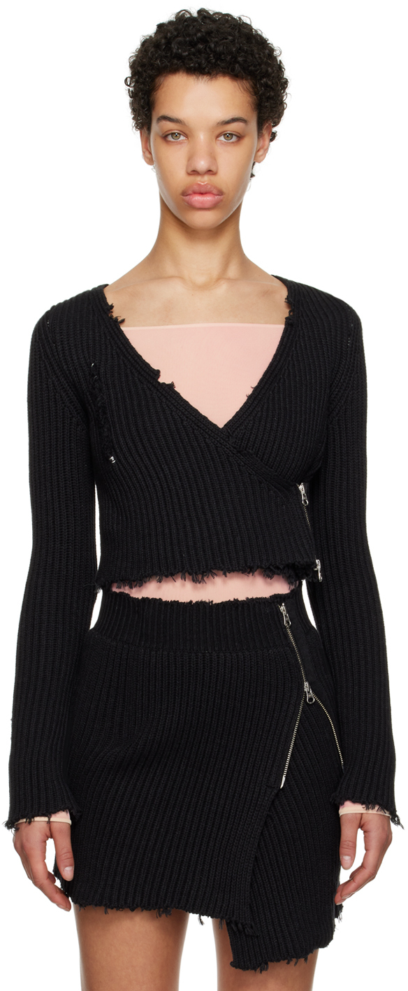 Black distressed sweater best sale