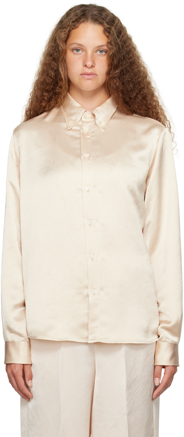 Mm6 Maison Margiela Off-white Crinkled Shirt In 102 Off White
