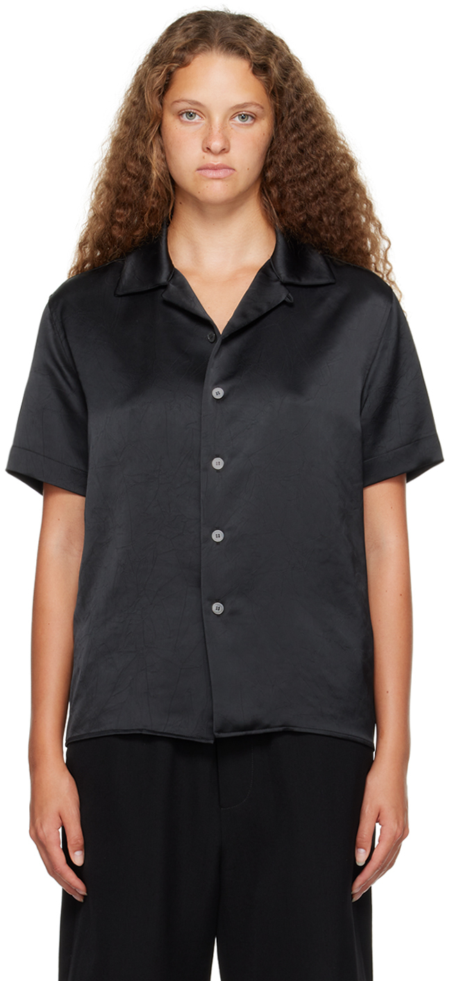 Mm6 Maison Margiela Black Crinkled Shirt In 900 Black