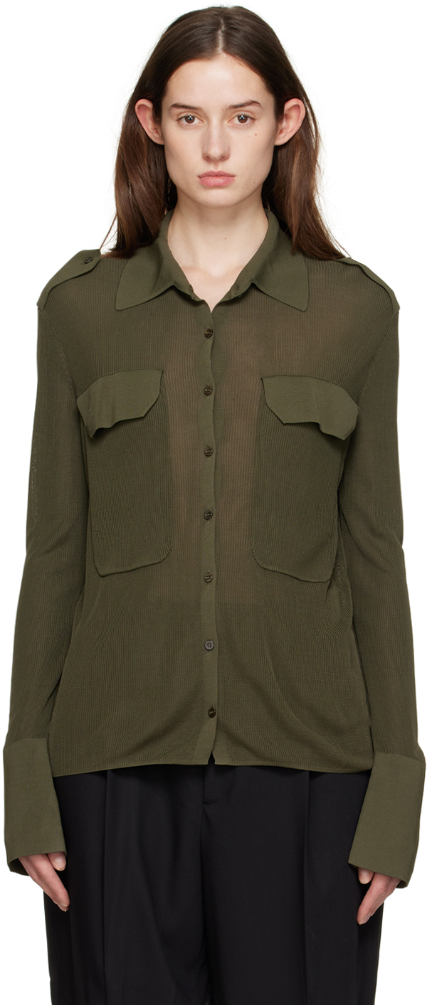 Aya Muse Green Buttoned Shirt In Pine