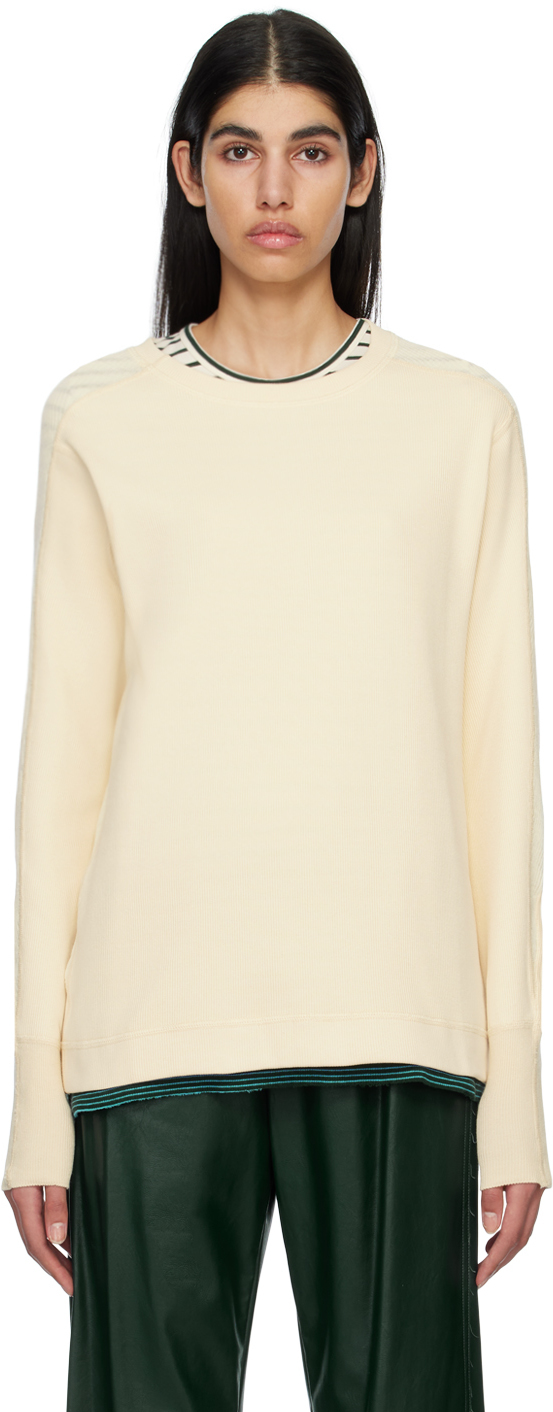 MM6 Maison Margiela Off-White Paneled Long Sleeve T-Shirt