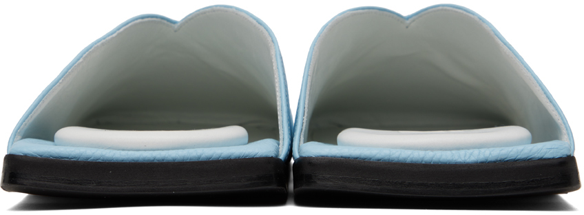 Mm6 Maison Margiela Blue Square Toe Slippers In T6145 Air Blue