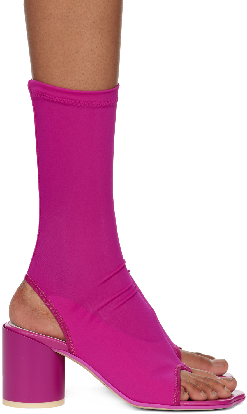 Mm6 Maison Margiela Slip-on Sock Boots In Pink