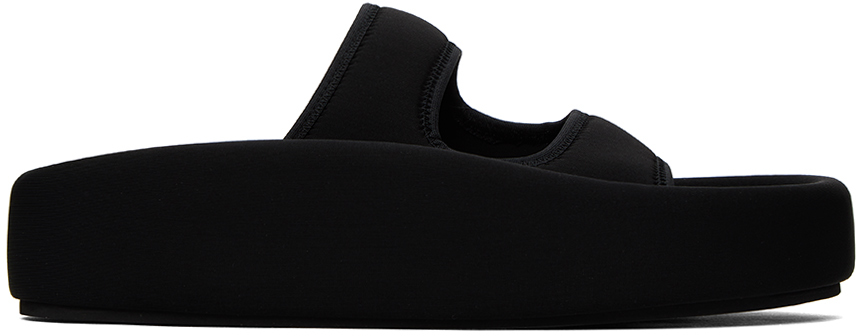 MM6 Maison Margiela Debossed Logo Slides Black