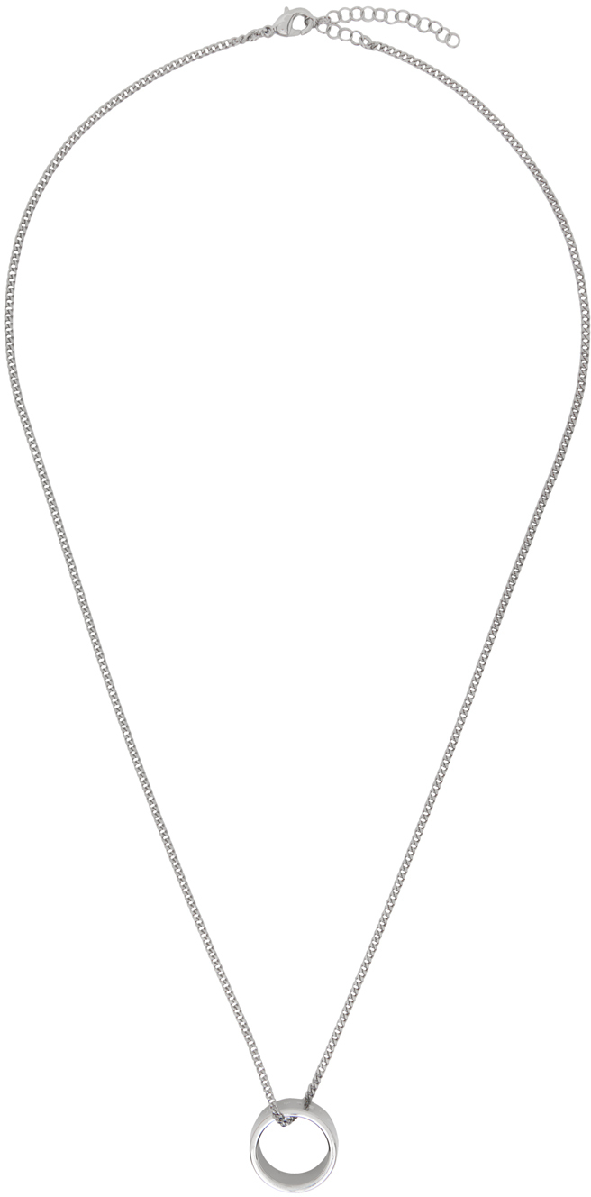 MM6 Maison Margiela Silver Minimal Logo Necklace