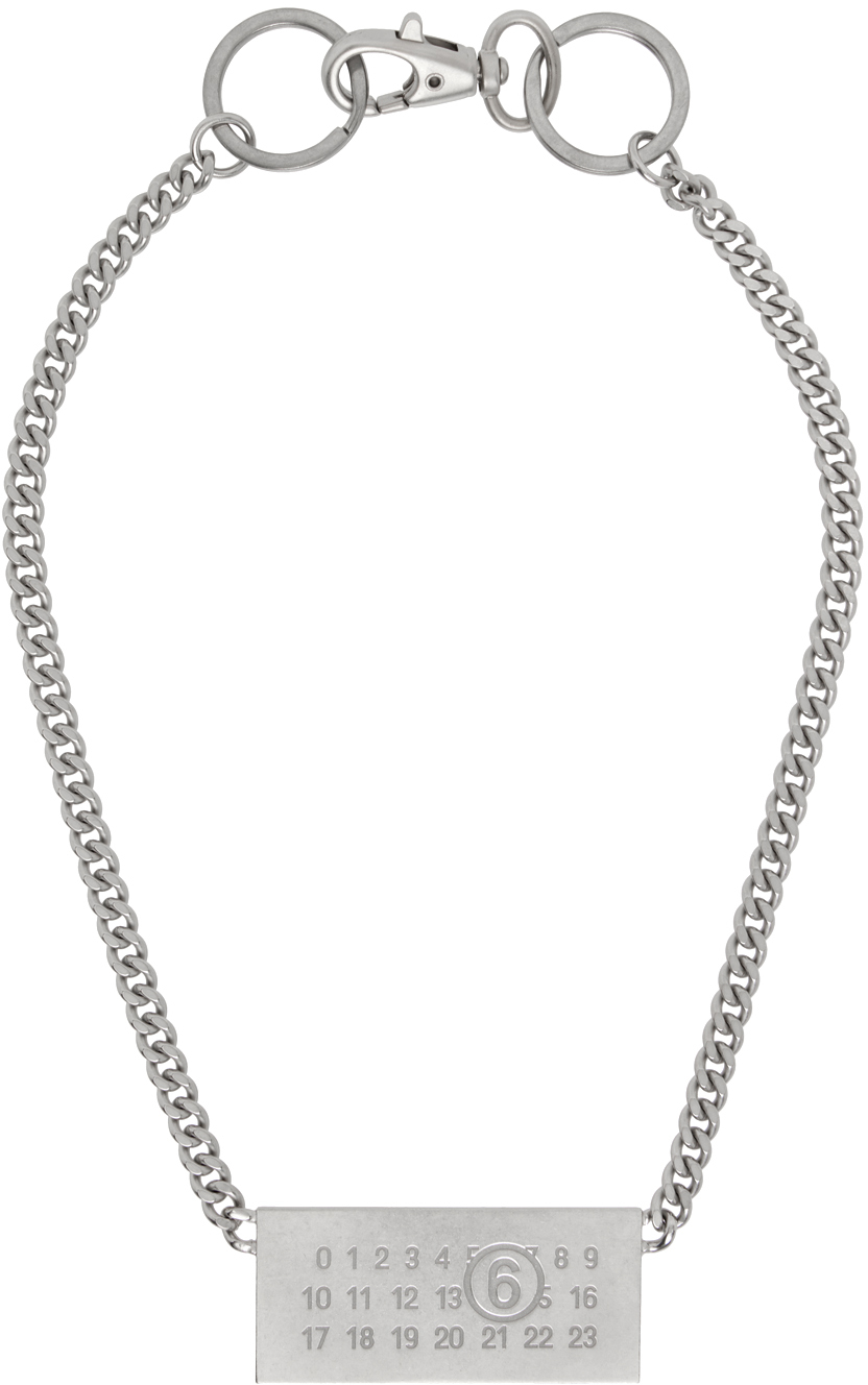 MM6 Maison Margiela: Silver Curb Chain Necklace | SSENSE