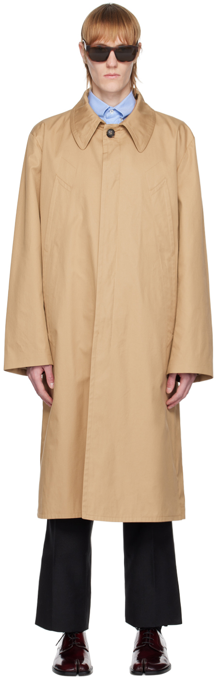 Mm6 Maison Margiela Oversized Cotton Trench Coat In Neutral