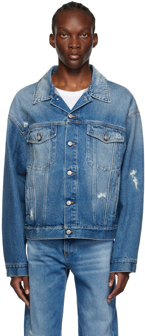 Padded Denim Jacket in Blue - MM 6 Maison Margiela