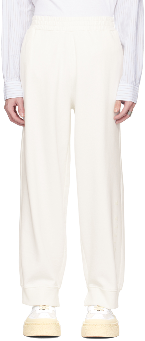 Mm6 Maison Margiela White Vented Lounge Pants In 101 Off White