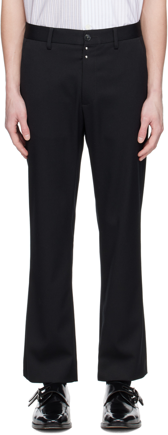 Mm6 Maison Margiela Stretch Wool Blend Tailored Trousers In Black