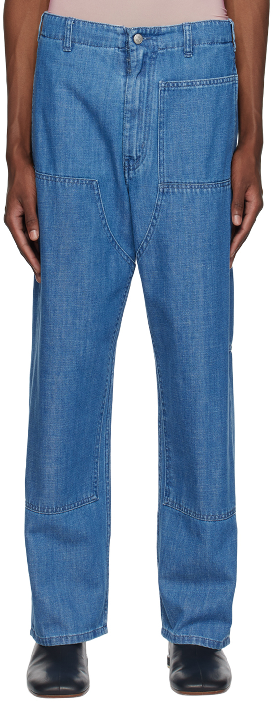 Blue Paneled Jeans