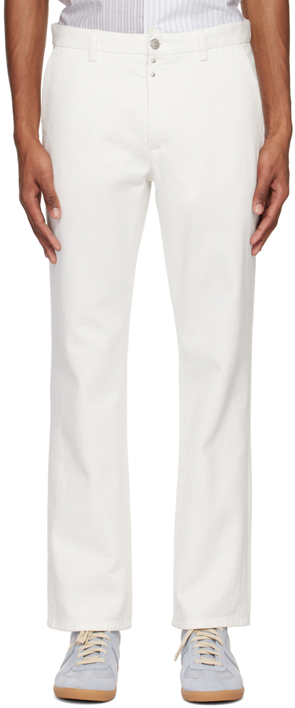 Mm6 Maison Margiela Off-white Four-pocket Jeans In 101 Off White