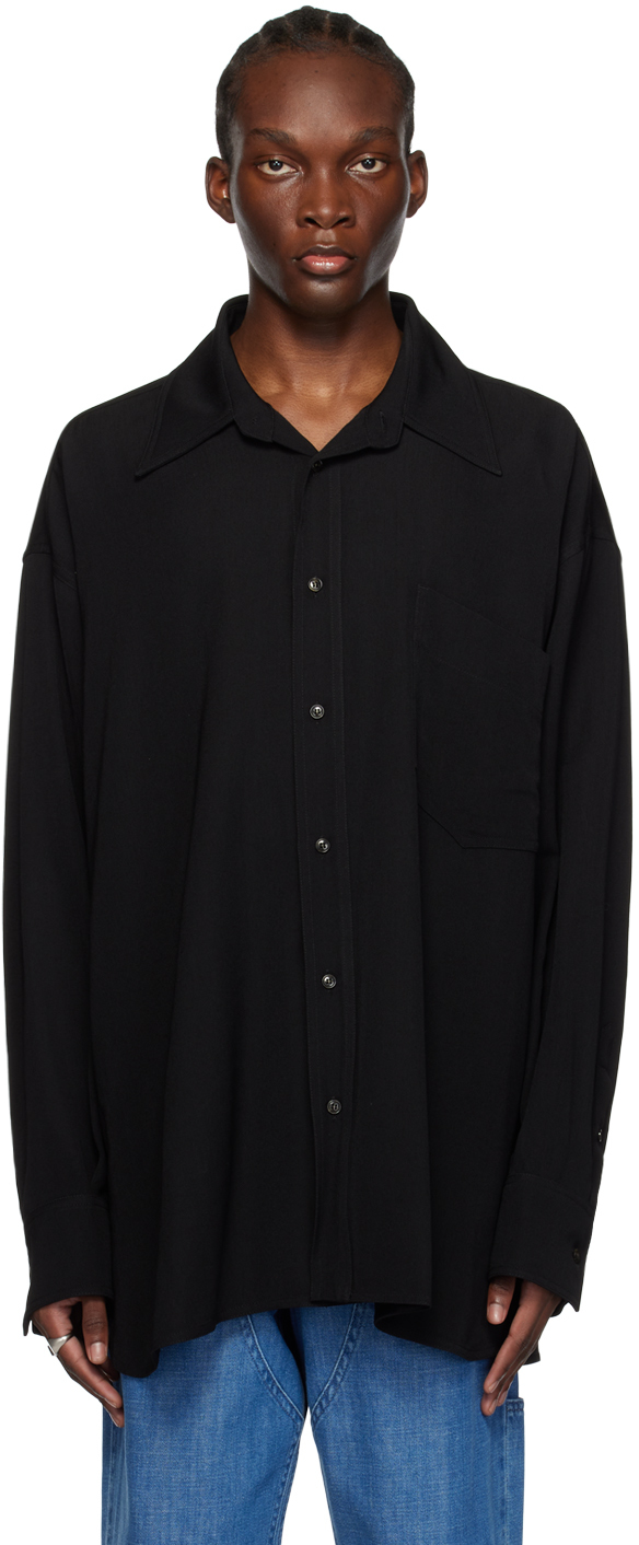 Mm6 Maison Margiela Black Buttoned Shirt In 900 Black