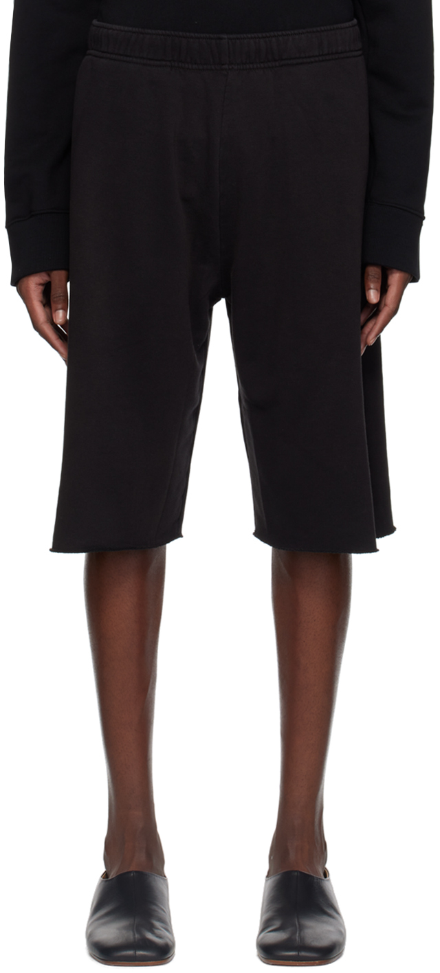 Mm6 Maison Margiela Black Elasticized Shorts In 900 Black