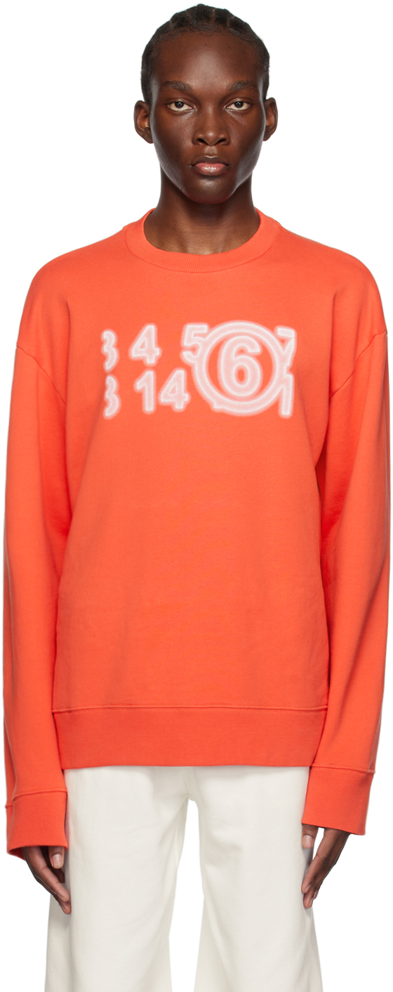 Orange Printed Sweatshirt