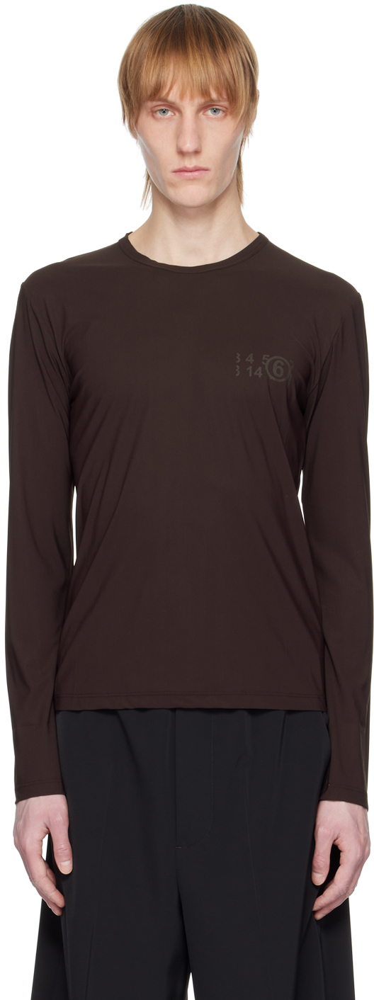 Brown Logo Long Sleeve T-Shirt
