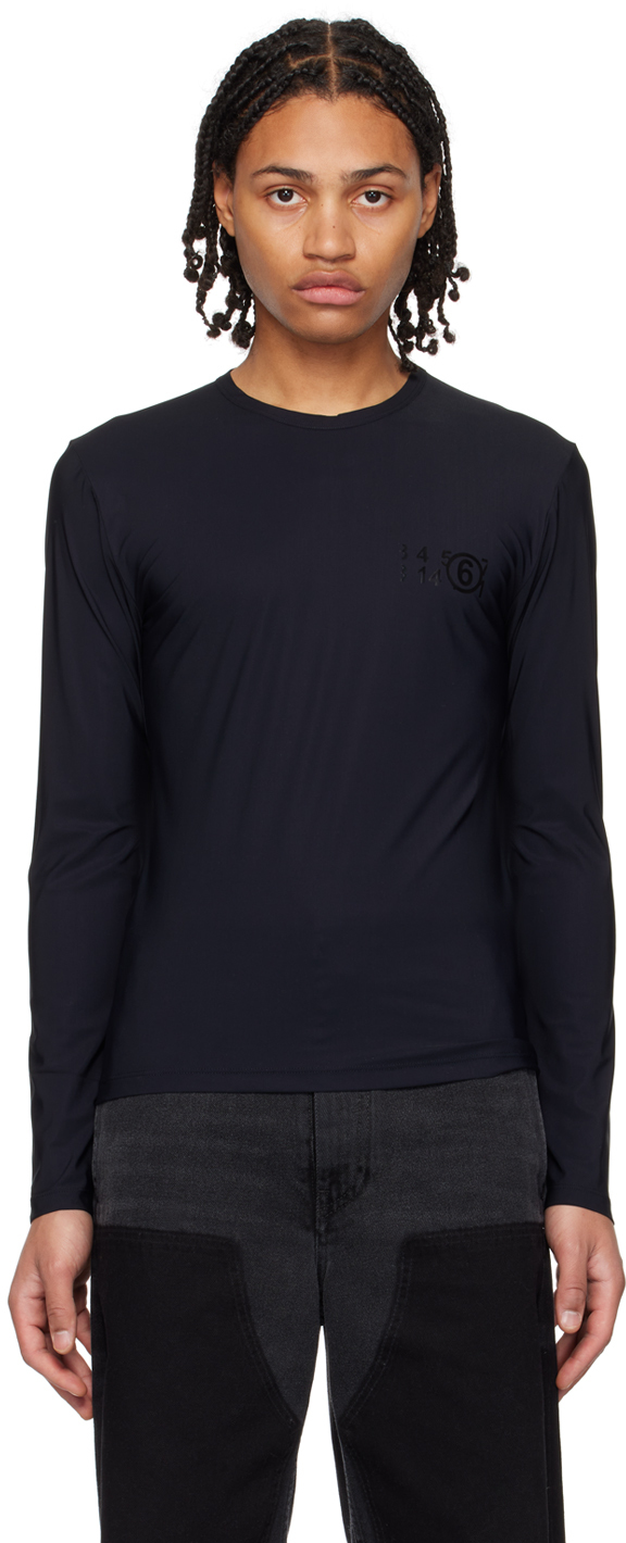 MM6 Maison Margiela Black & Grey Paneled Long Sleeve T-Shirt