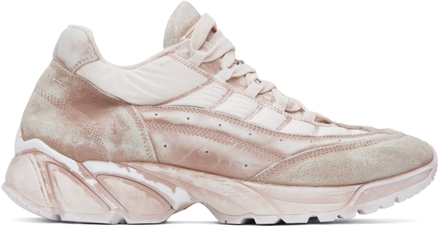 Mm6 Maison Margiela Pink Distressed Trainers In T2006 Mayo