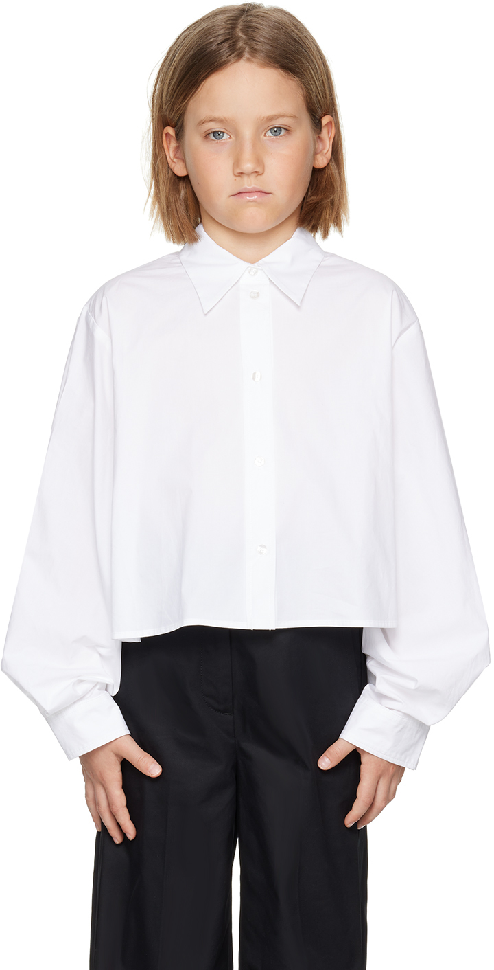 Shop Mm6 Maison Margiela Kids White Layered Shirt In M6100