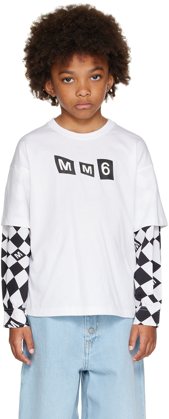 Kids White Layered T-Shirt by MM6 Maison Margiela on Sale