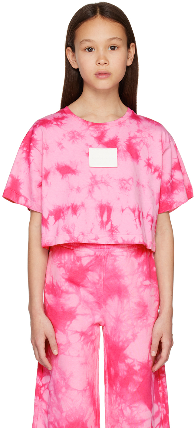 Mm6 Maison Margiela Kids Pink Tie-dye T-shirt In M6303