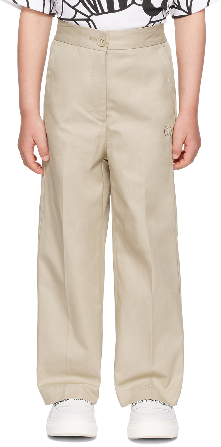 Mm6 Maison Margiela Mm6p61u Trousers Maison Margiela Light Taupe Twill Pleated Trousers In Beige
