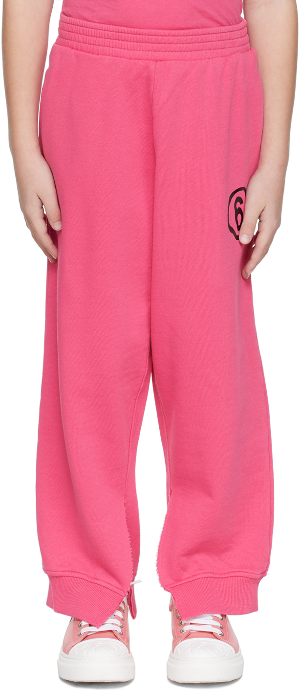 Mm6 Maison Margiela Kids Pink Vented Lounge Pants In M6303