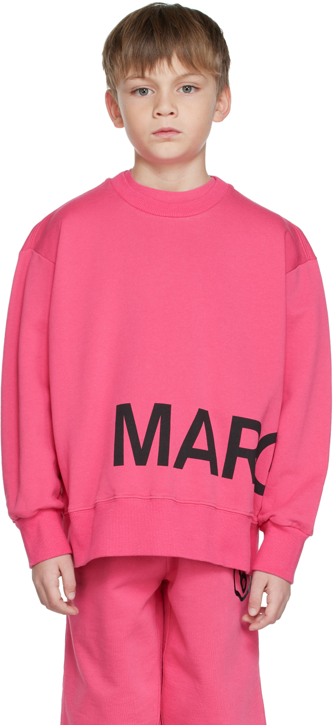 Mm6 Maison Margiela Kids Pink Printed Sweatshirt In M6303
