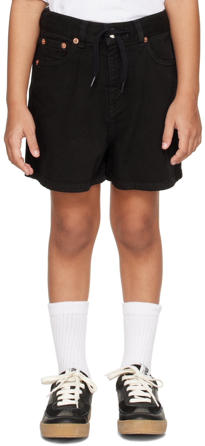 Kids black best sale denim shorts