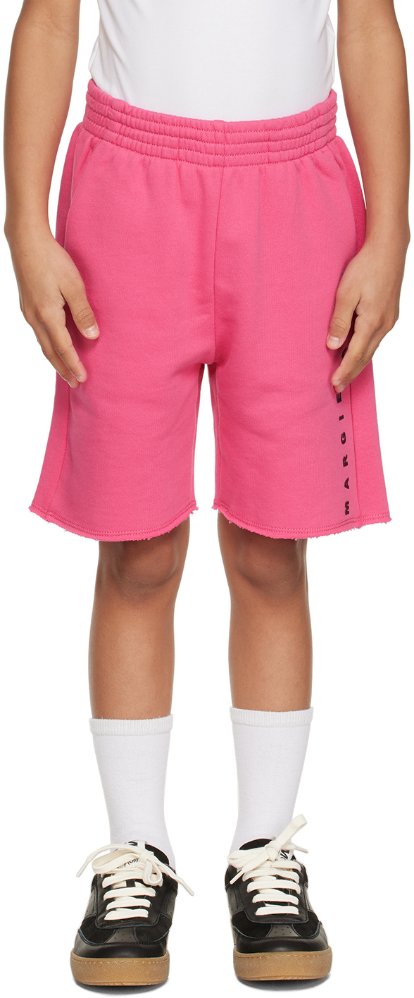 Shop Mm6 Maison Margiela Kids Pink Bonded Shorts In M6303