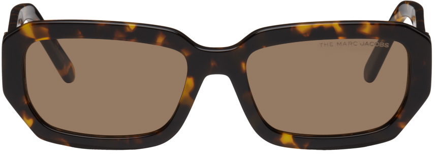 Marc Jacobs Tortoiseshell Rectangular Sunglasses In 086  display picture 3