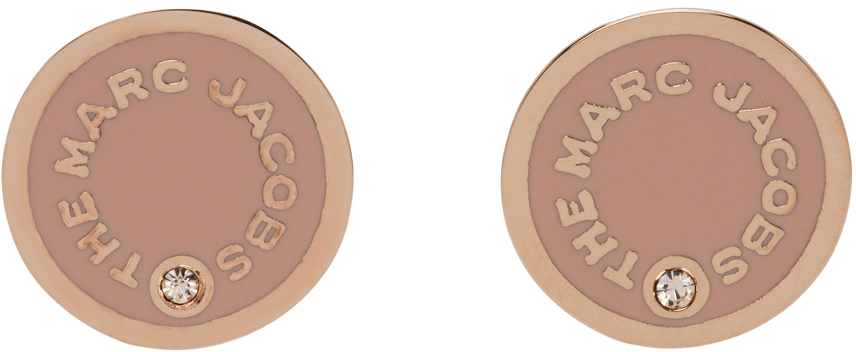 Marc Jacobs Rose Gold Medallion Earrings In 277 Sand Rose Gold