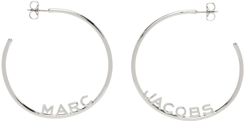 Marc Jacobs Silver 'The Monogram' Hoop Earrings