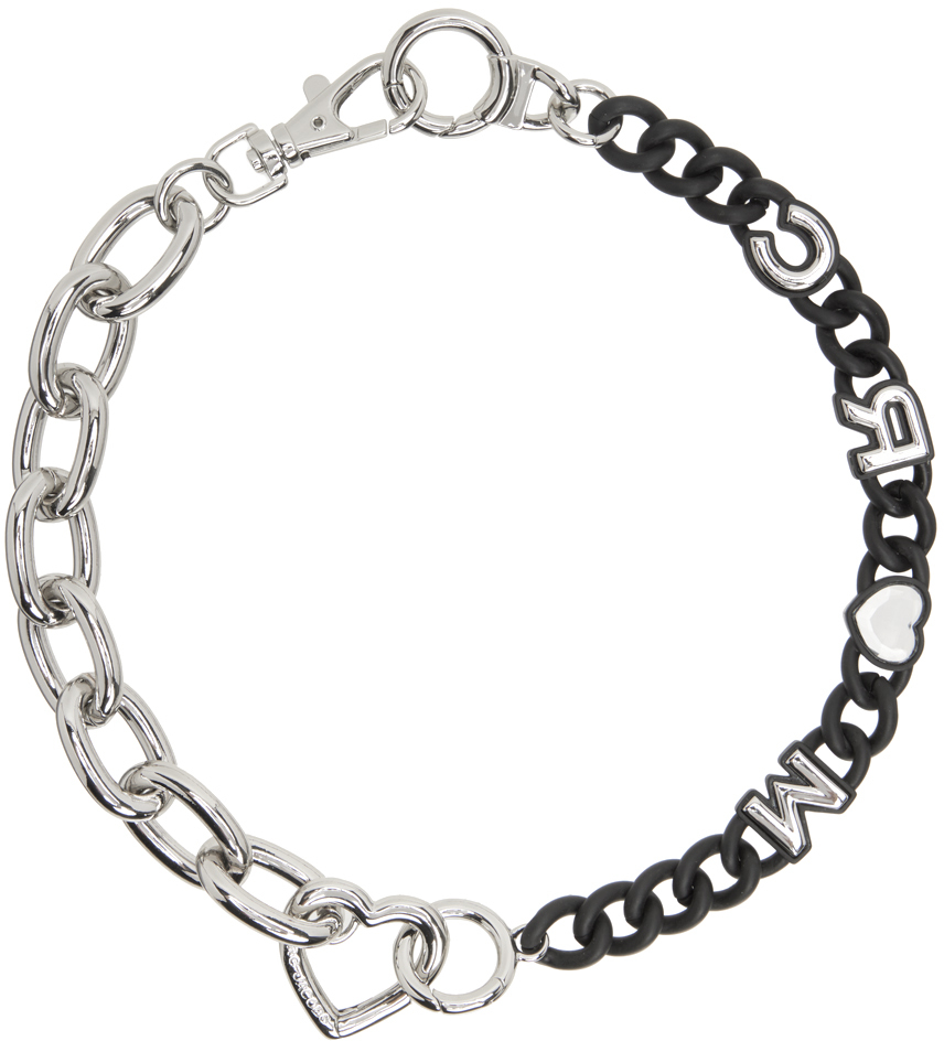 Marc Jacobs Silver & Black 'The Charmed Heart Chain' Necklace