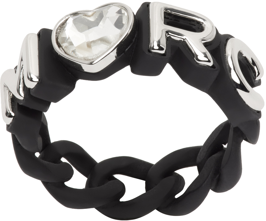 Marc Jacobs Black 'the Charmed Marc Chain' Ring