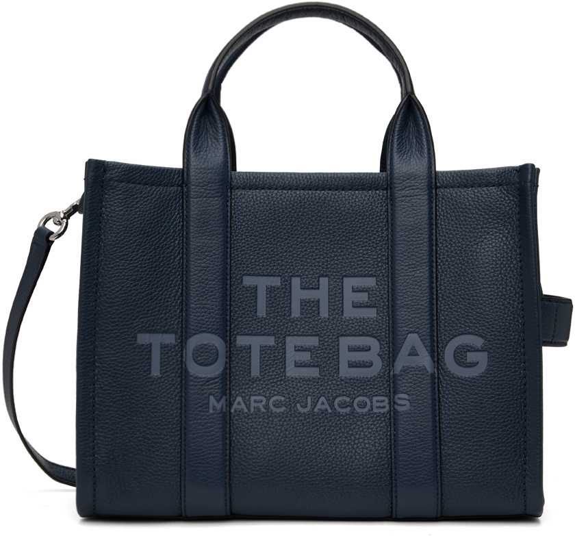 Marc Jacobs Navy 'The Leather Medium' Tote
