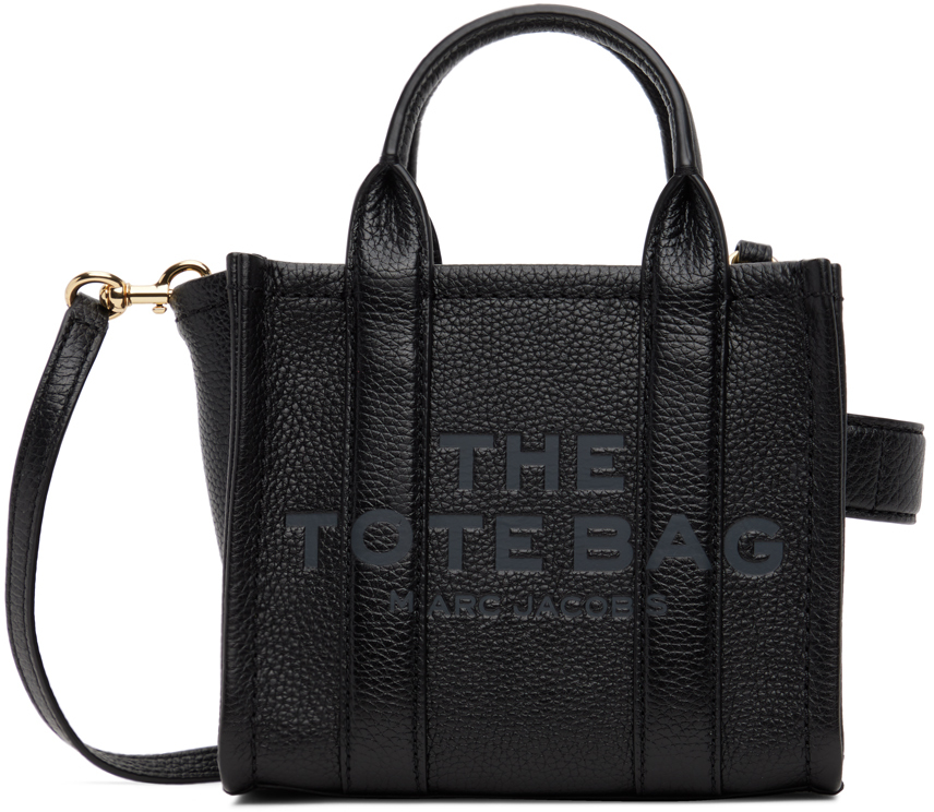 Marc Jacobs Black 'the Leather Mini' Tote In 001 Black