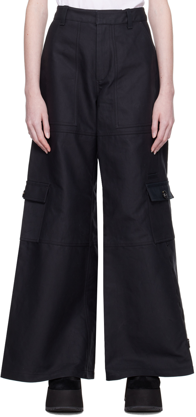 Marc Jacobs Black 'The Wide Leg' Cargo Pants