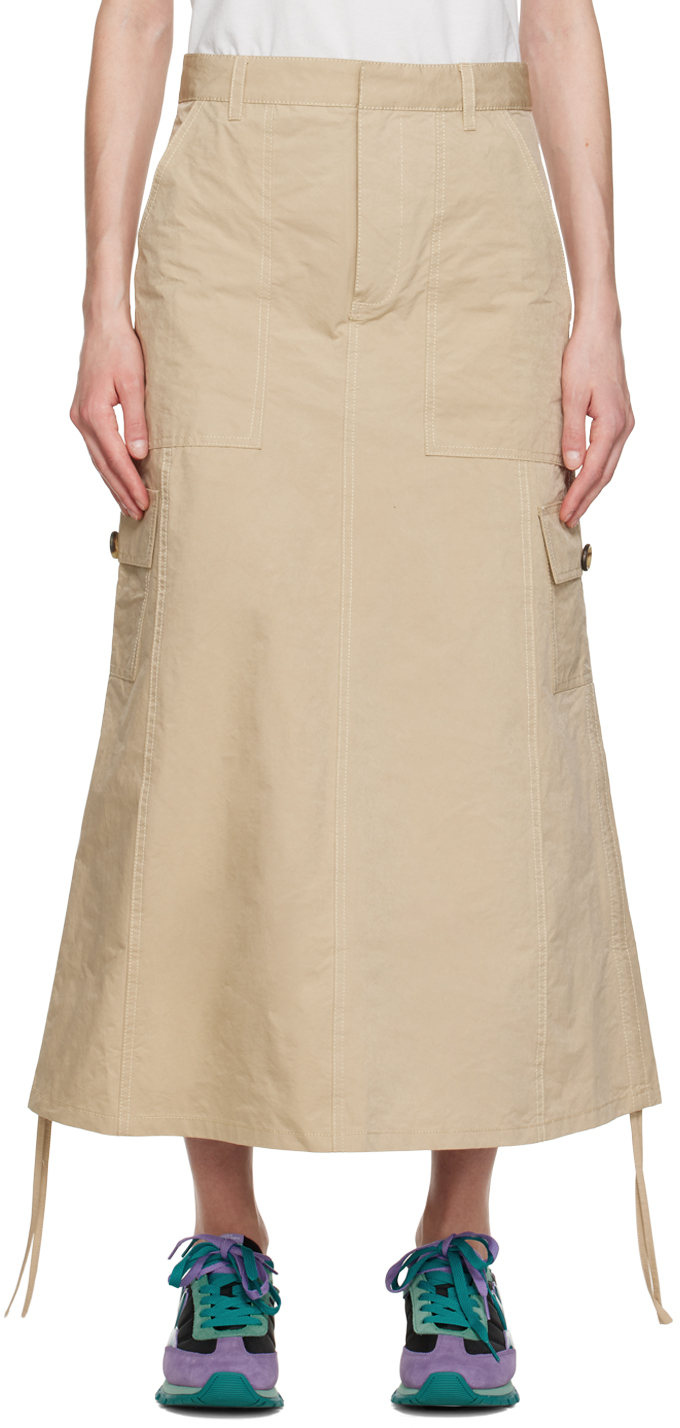 Marc Jacobs Beige 'The Cargo' Midi Skirt