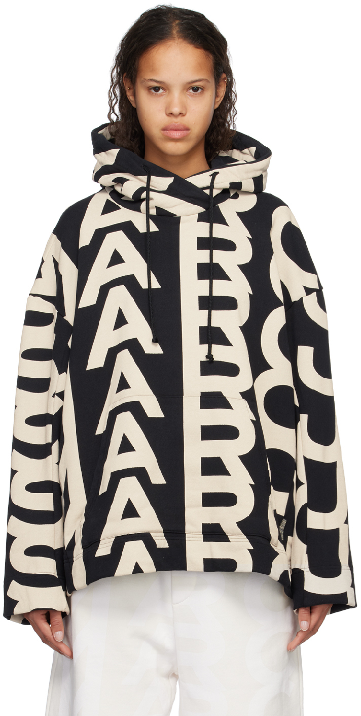 Shop Marc Jacobs Black & Beige 'the Monogram' Hoodie In 004 Black/ivory