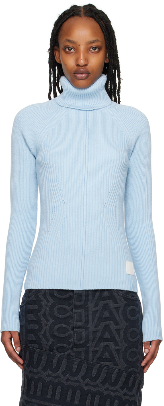 Col roulé 'The Ribbed' bleu Marc Jacobs en solde