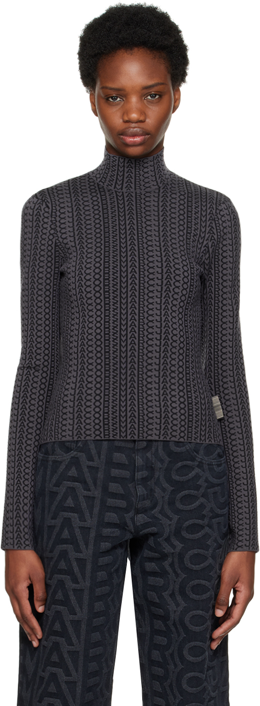Marc Jacobs Grey The Monogram Knitted Top