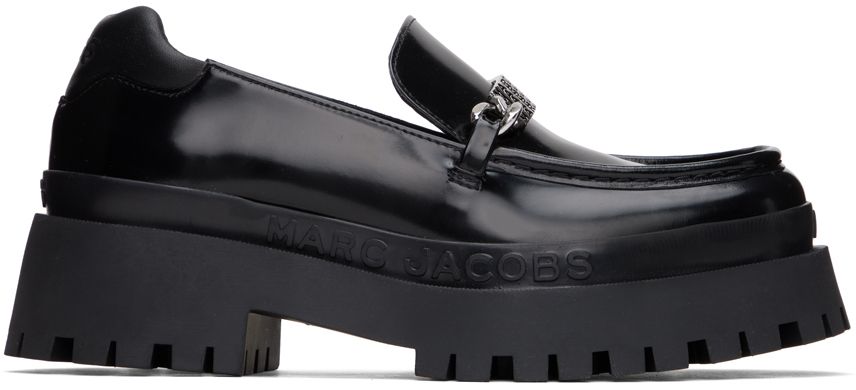 Black 'The Leather Barcode Monogram' Loafers