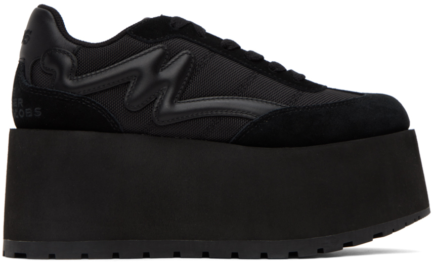 Marc Jacobs Black 'the Platform Jogger' Sneakers In 001 Black