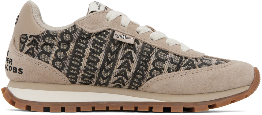 Marc Jacobs Beige 'the Monogram Jogger' Trainers In Beige Multi