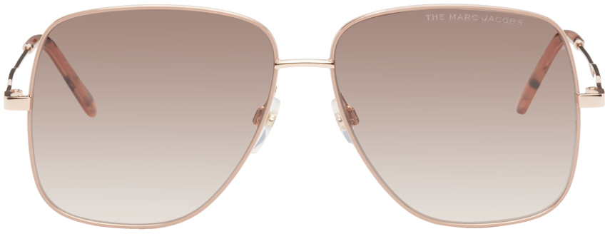 Marc Jacobs: Rose Gold Aviator Sunglasses | SSENSE