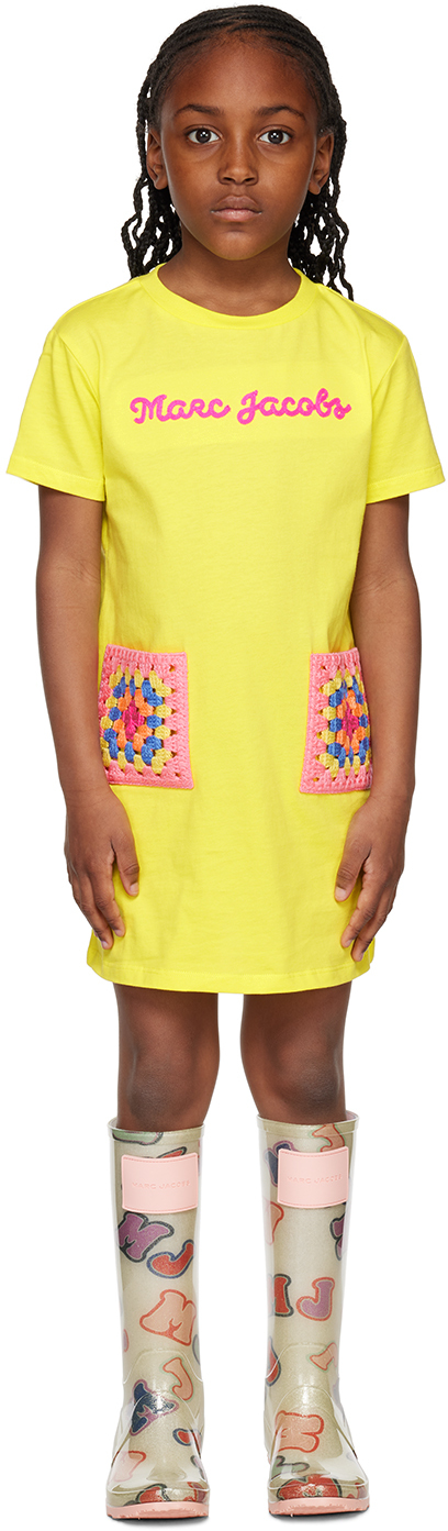 Marc Jacobs Kids Yellow Crochet Pocket Dress