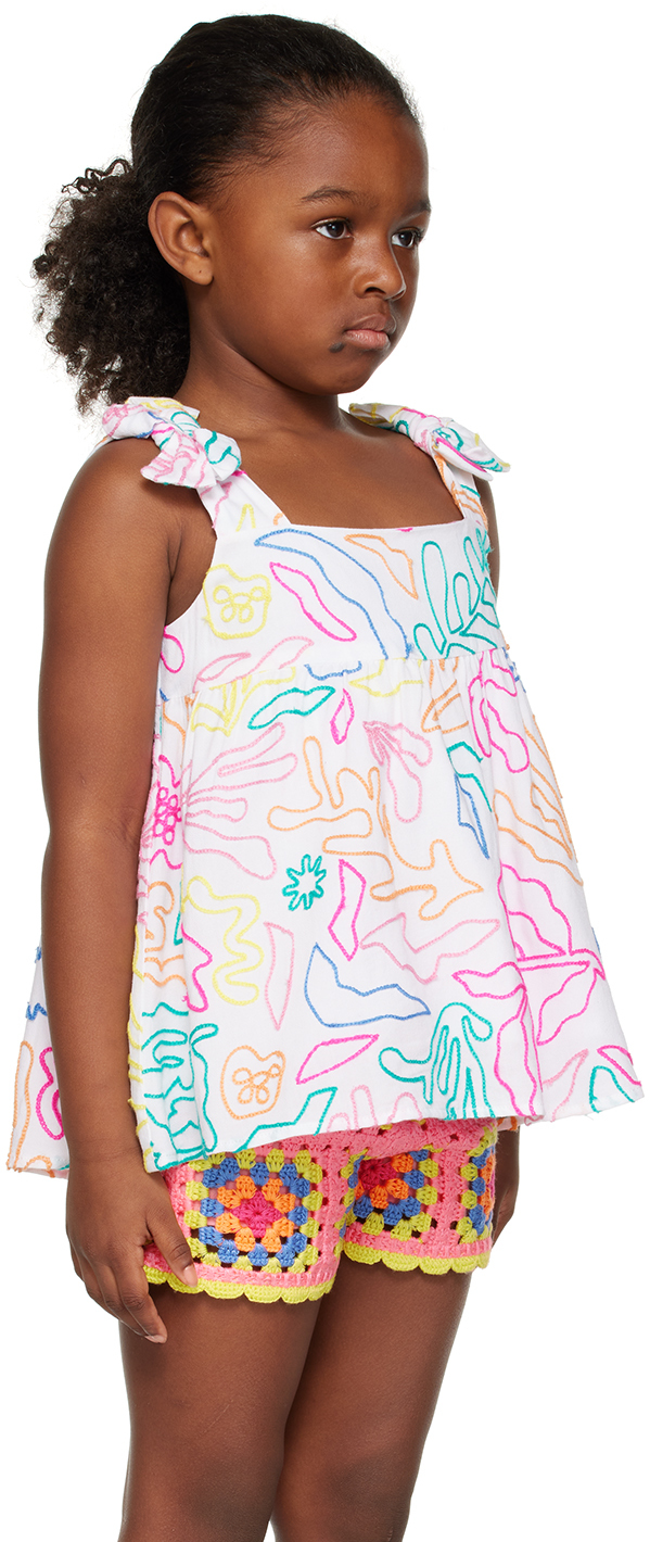 Marc Jacobs Algae Embroidery Sleeveless Top In 10p Blanc