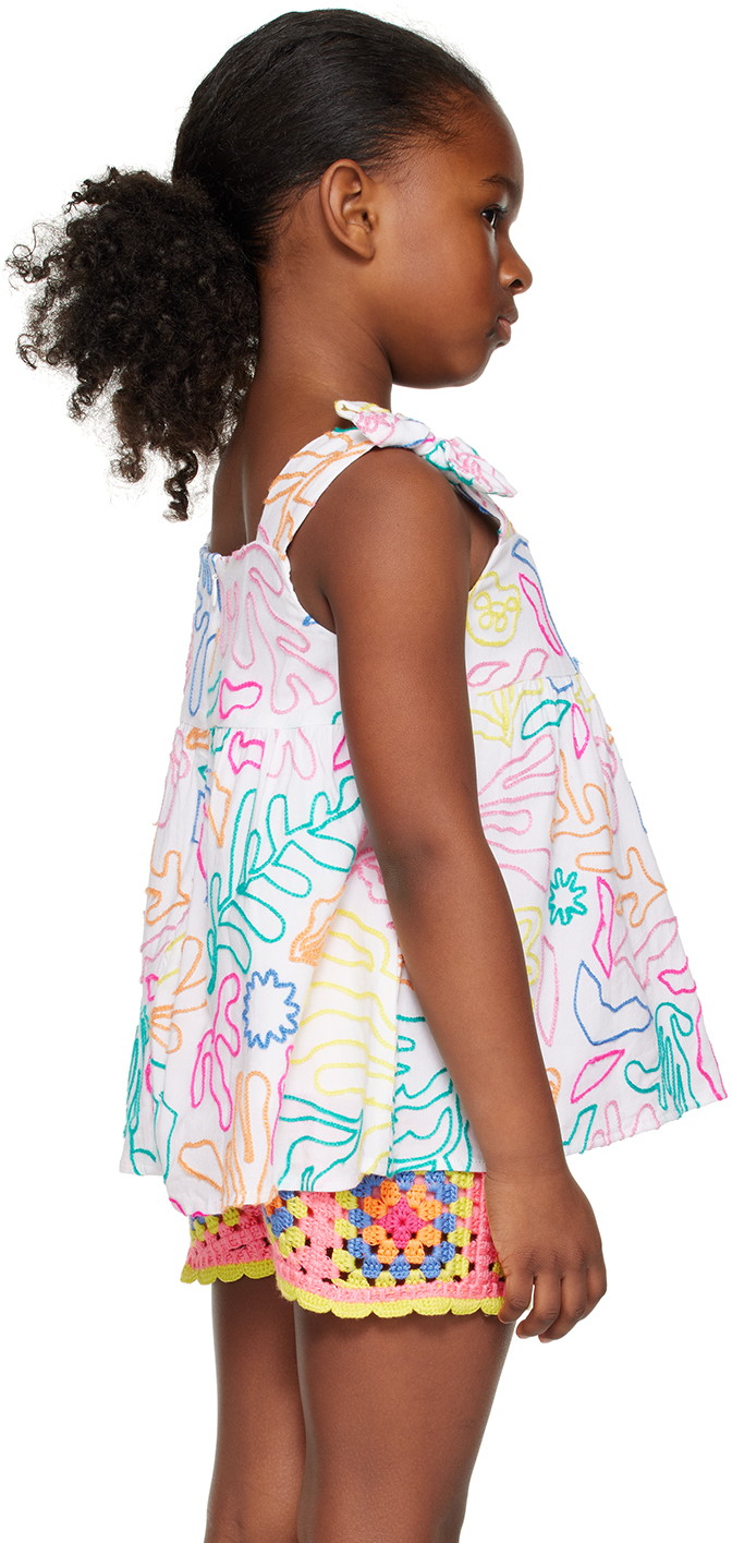 Marc Jacobs Algae Embroidery Sleeveless Top In 10p Blanc